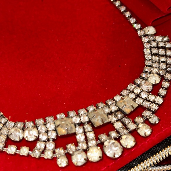 Glamorous old Hollywood vintage rhinestone necklace - Picture 4 of 6